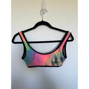 Amanda Uprichard Neon Tie Dye Bikini Top - S